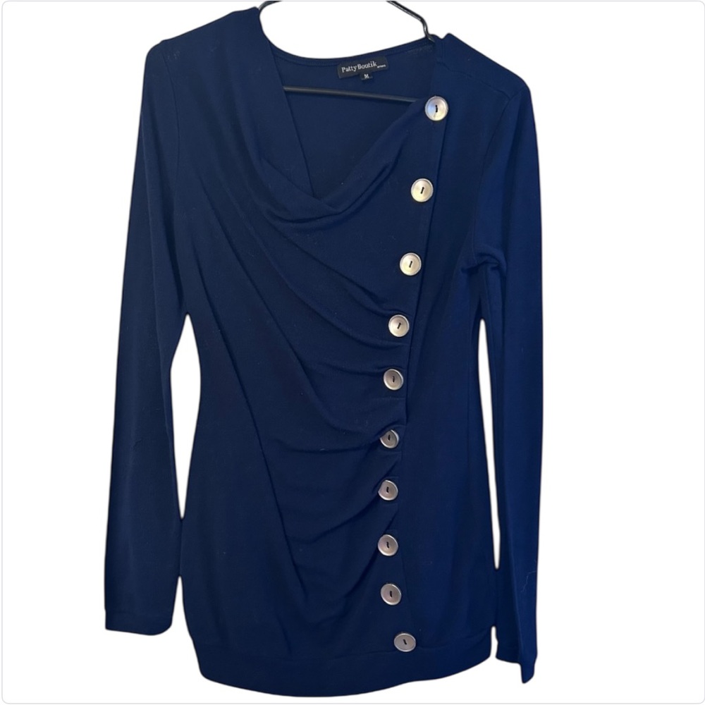 PattyBoutik Long Sleeve Navy Maternity Top Women’s Size Medium